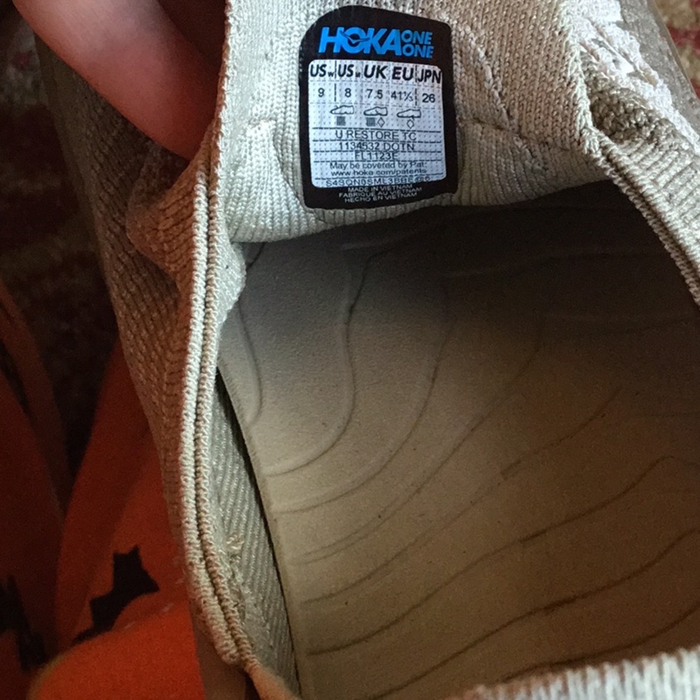 Hoka One One Slip-On Athletic Shoes in Light Gray with White Logo - Picture 10 of 11